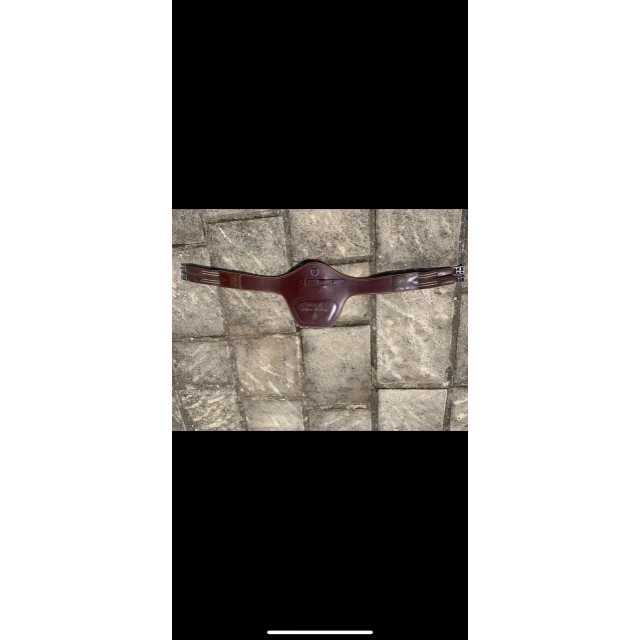 Sangle Bavette en cuir marron 135cm