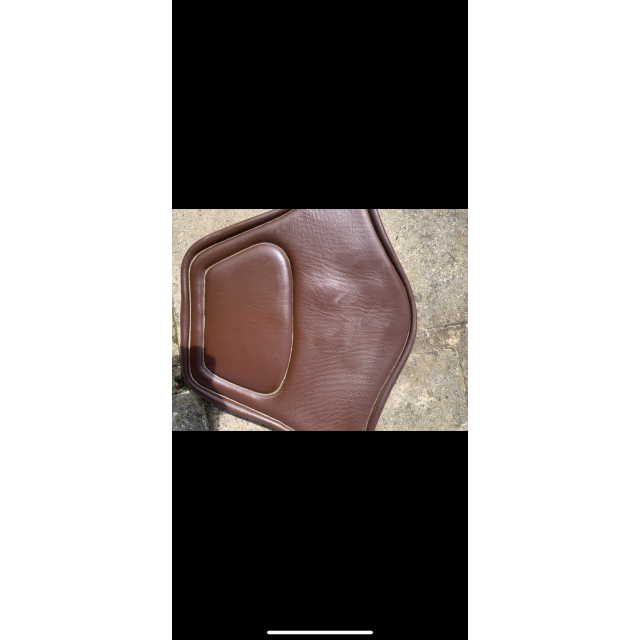 Sangle Bavette en cuir marron 135cm