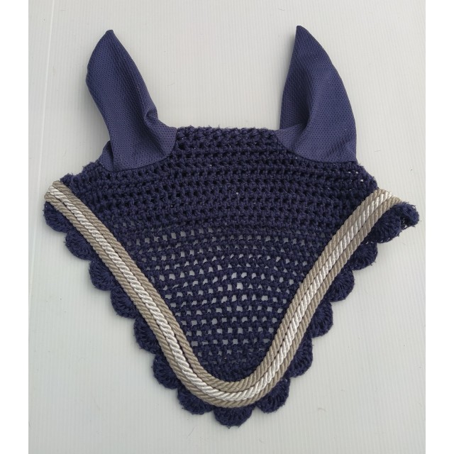 Bonnet Horze taille cheval Marine/beige