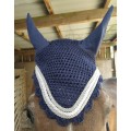 Bonnet Horze taille cheval Marine/beige