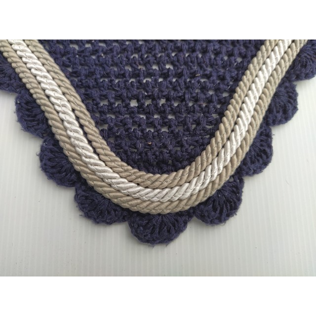 Bonnet Horze taille cheval Marine/beige