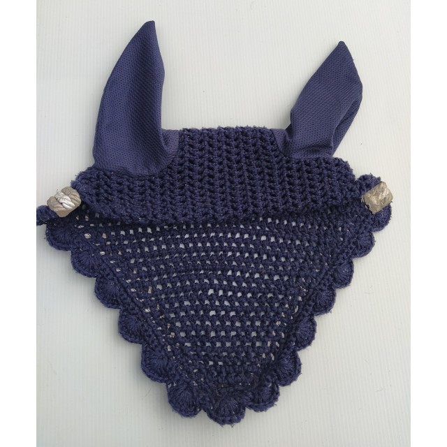 Bonnet Horze taille cheval Marine/beige