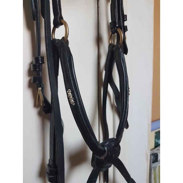 Filet norton perle cuir noir