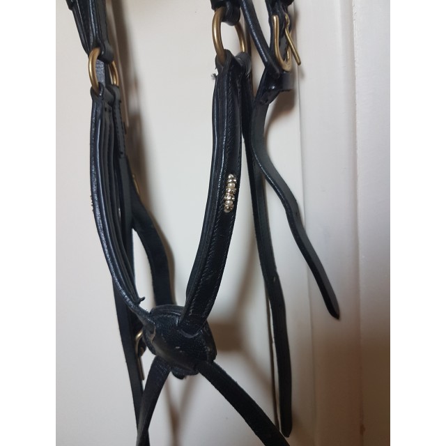 Filet norton perle cuir noir