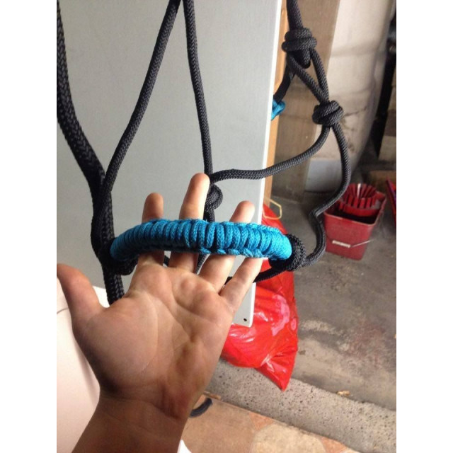 licol ethologique noir et bleu + longe