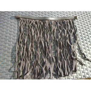 Frontal franges cuir noir