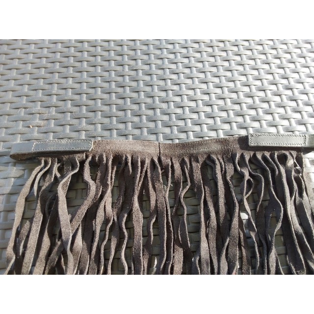 Frontal franges cuir noir