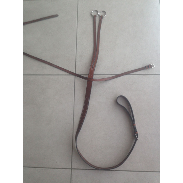 Martingale a anneaux en cuir Cognac