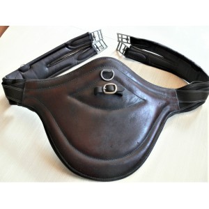 Sangle bavette en cuir marron - 135 cm (taille cheval)