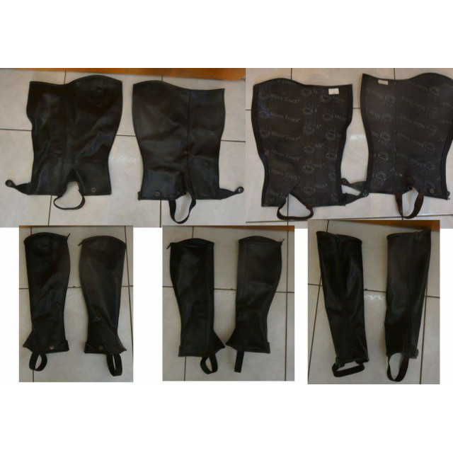 Mini Chaps simili cuir noir