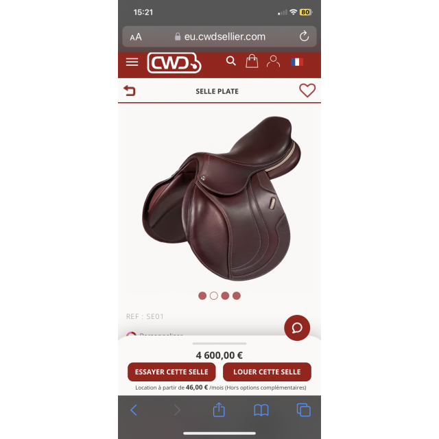 selle cwd 16,5 pouces