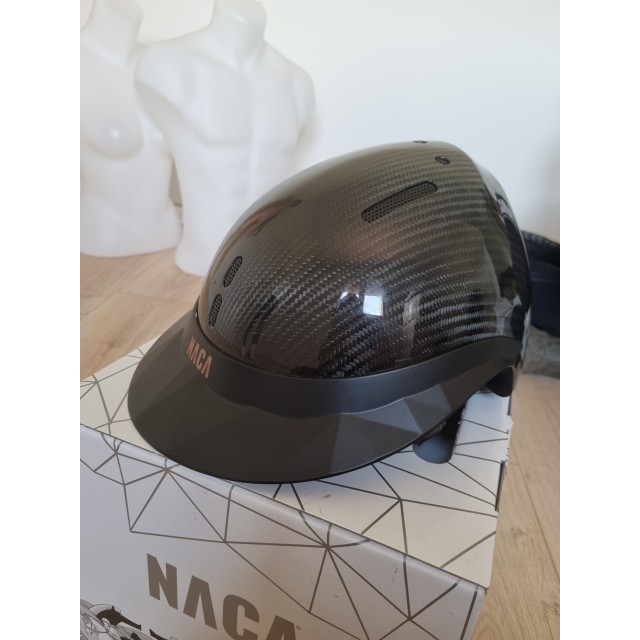 Casque NACA Gravity S CARBONE Glow Noir avec Grande visière