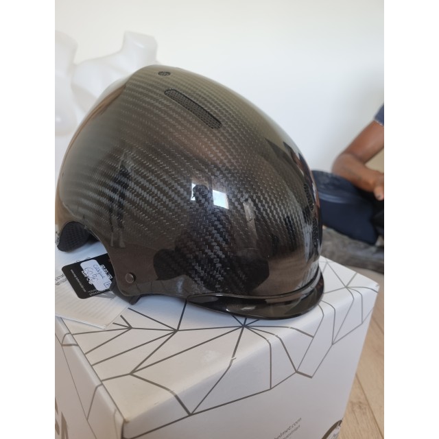 Casque NACA Gravity S CARBONE Glow Noir avec Grande visière