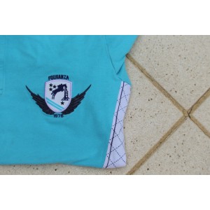 Polo manches longues bleu ciel