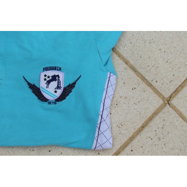 Polo manches longues bleu ciel