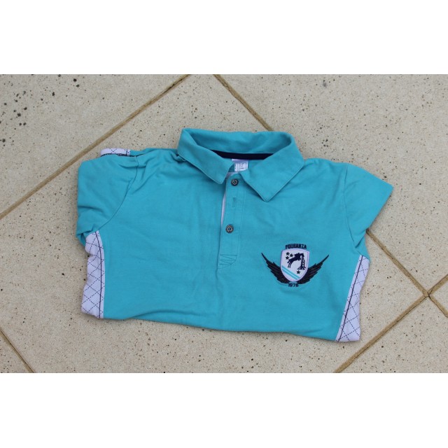 Polo manches longues bleu ciel