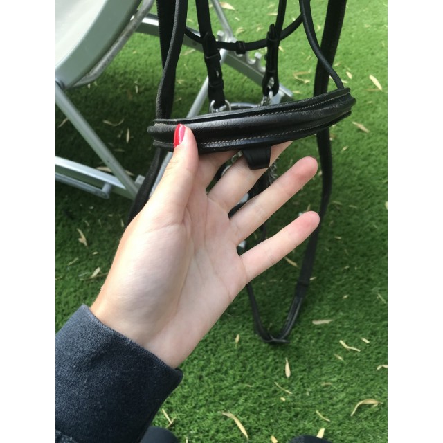 Filet en cuir noir taille poney