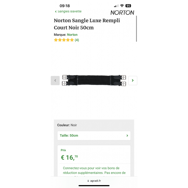 Sangle courte norton matelassée luxe