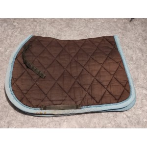 Tapis de selle "gris/marron" / bleu ciel