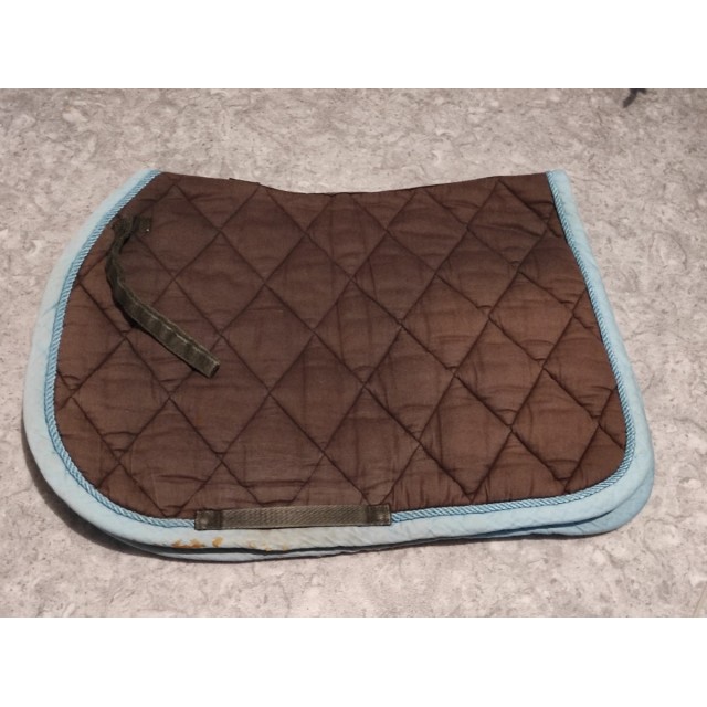 Tapis de selle "gris/marron" / bleu ciel