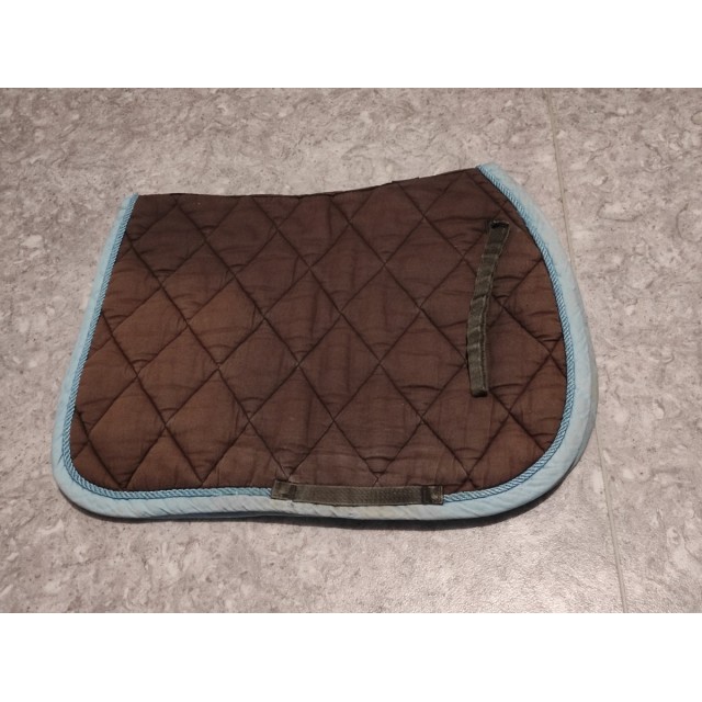 Tapis de selle "gris/marron" / bleu ciel