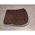 Tapis de selle "gris/marron" / bleu ciel
