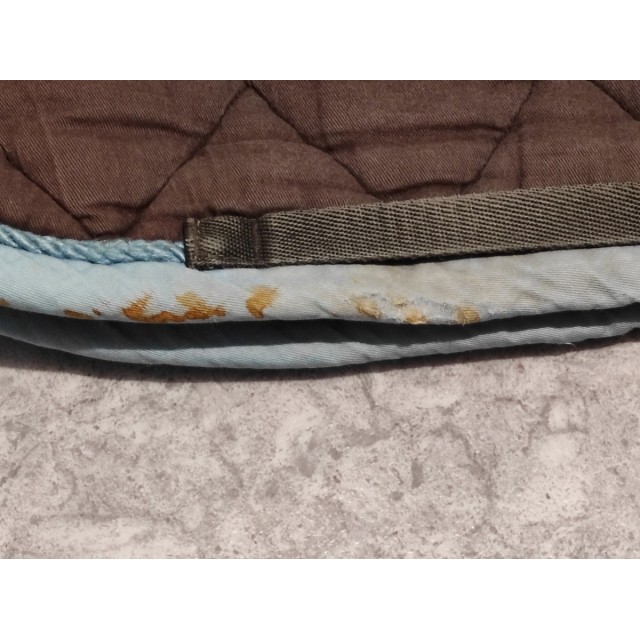 Tapis de selle "gris/marron" / bleu ciel
