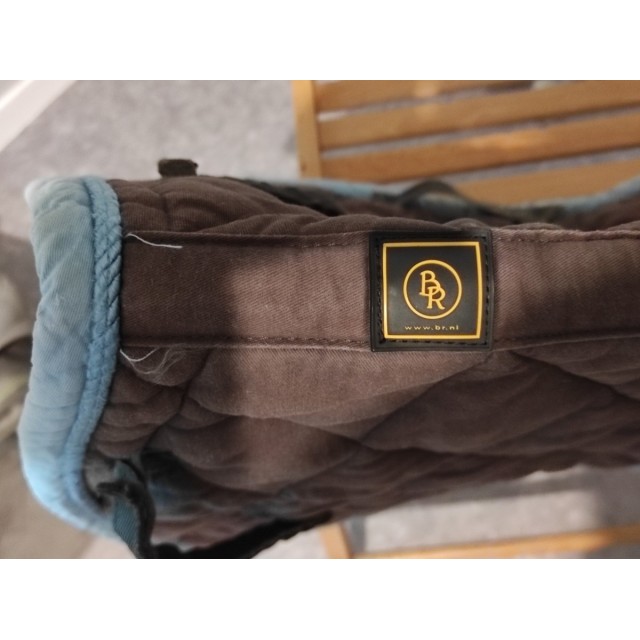Tapis de selle "gris/marron" / bleu ciel