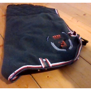 couvre riens polaire noire et rouge fougana taille cheval