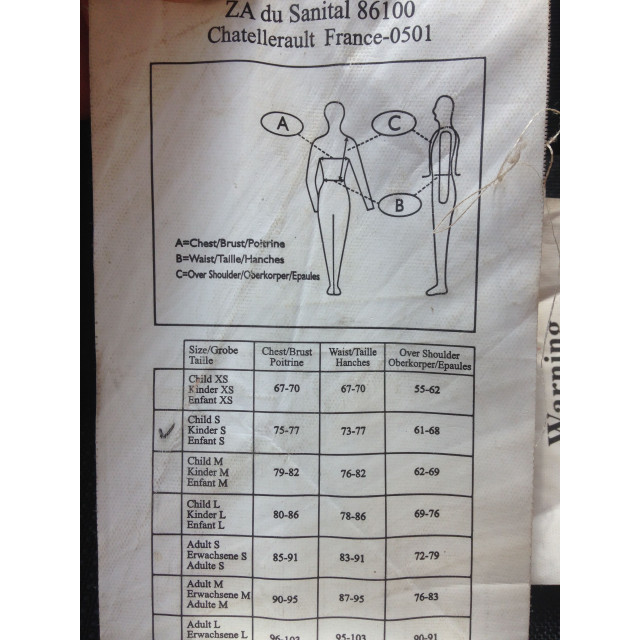 Protège dos enfant/gilet de cross