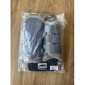 ESKADRON Guêtres GLITTER MESH Faux Fur - bleu pigeon