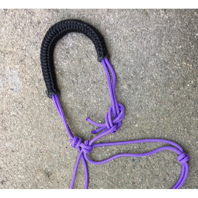 Licol éthologique violet/noir fait mains