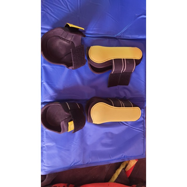 Ensemble HV Polo Guétres + protéges boulet jaune