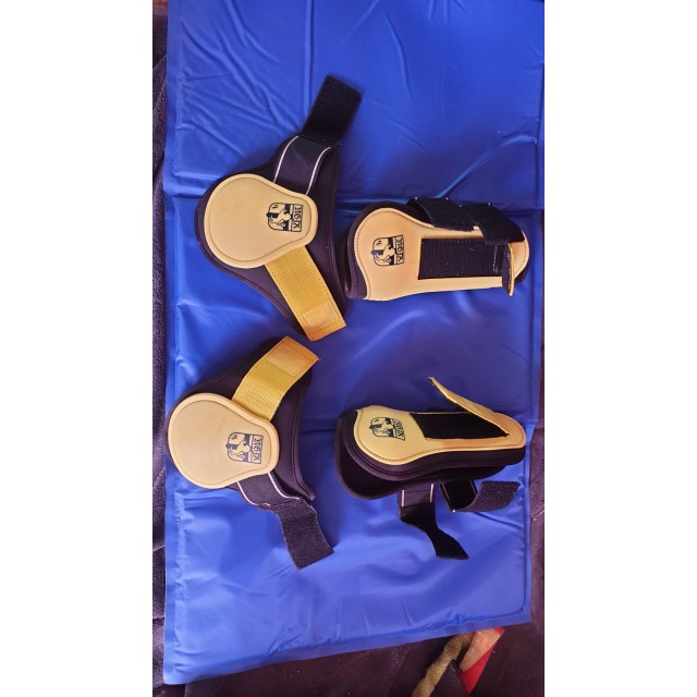Ensemble HV Polo Guétres + protéges boulet jaune