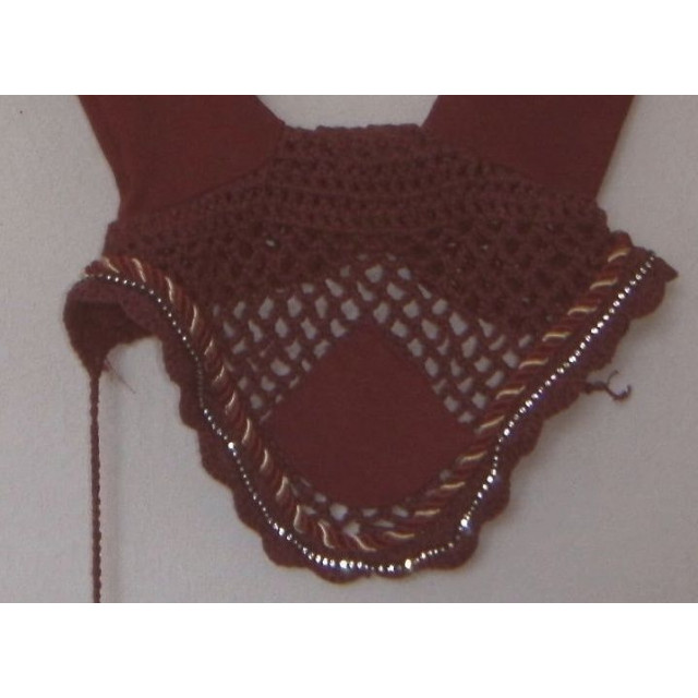 Bonnet taille poney strassé rouge bordeaux