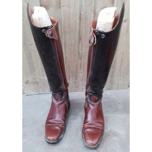 Bottes brunes façon ''crocodile"