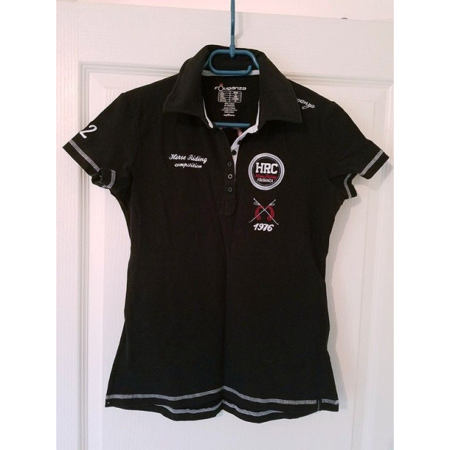 Polo d'équitation noir Fouganza