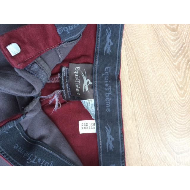 pantalon femme 42 equitème bordeau et gris