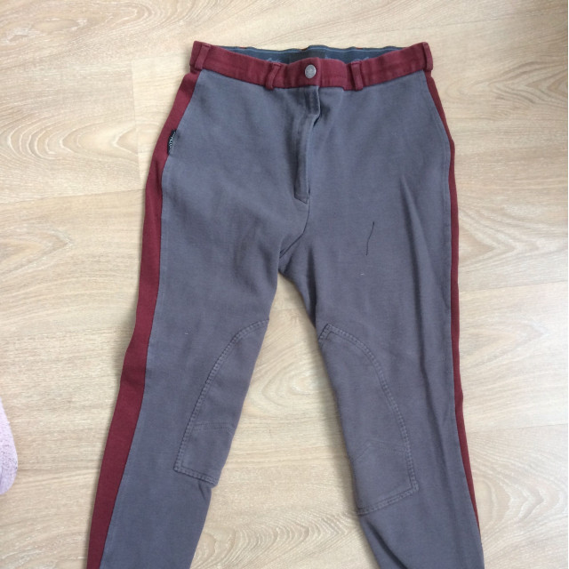 pantalon femme 42 equitème bordeau et gris