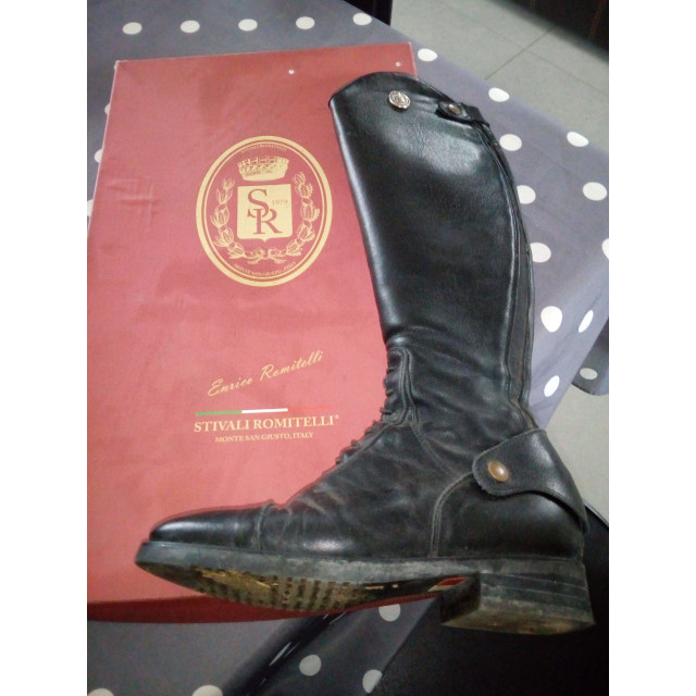 bottes en cuir noir Stivalli romitelli