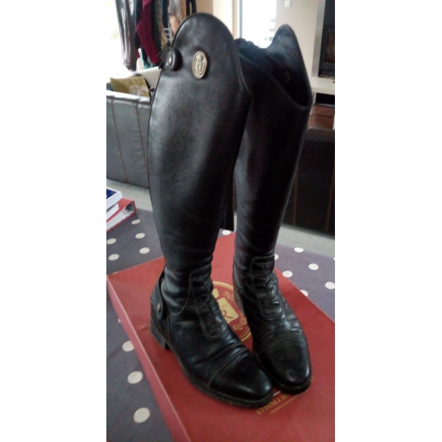 bottes en cuir noir Stivalli romitelli