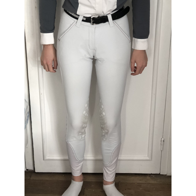 Pantalon blanc equitheme à strass