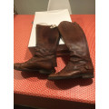 Bottes marron cuir