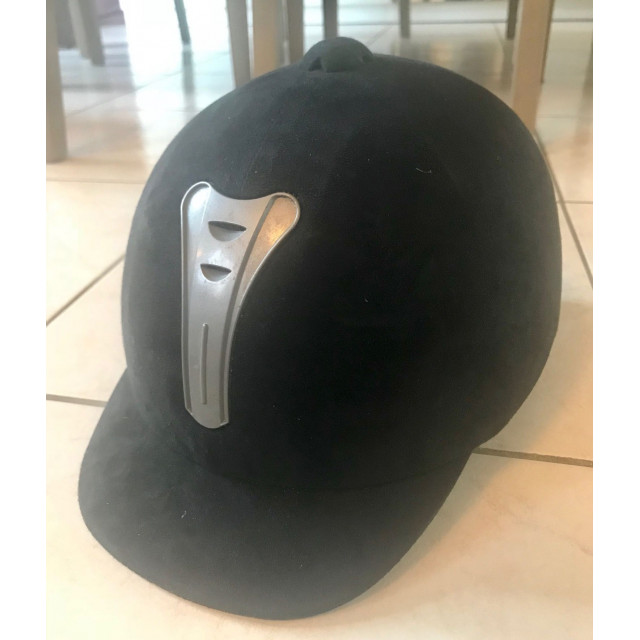 CASQUE BOMBE EN VELOUR NOIR TAILLE 53
