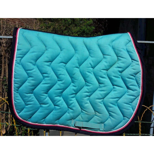 Tapis de selle Turquoise/Marine Taille cheval FOUGANZA