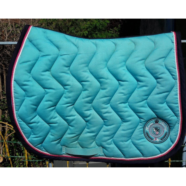Tapis de selle Turquoise/Marine Taille cheval FOUGANZA