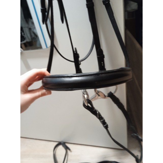 Filet noir+mors 115mm+ rênes noire cuir