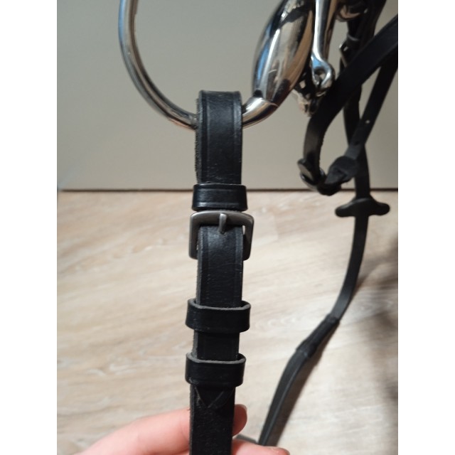 Filet noir+mors 115mm+ rênes noire cuir