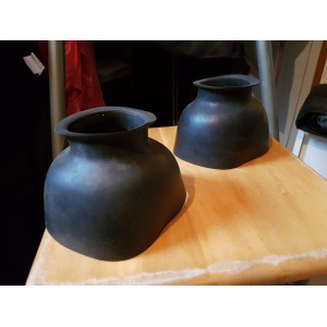 Cloches caoutchouc lisse col haut noires