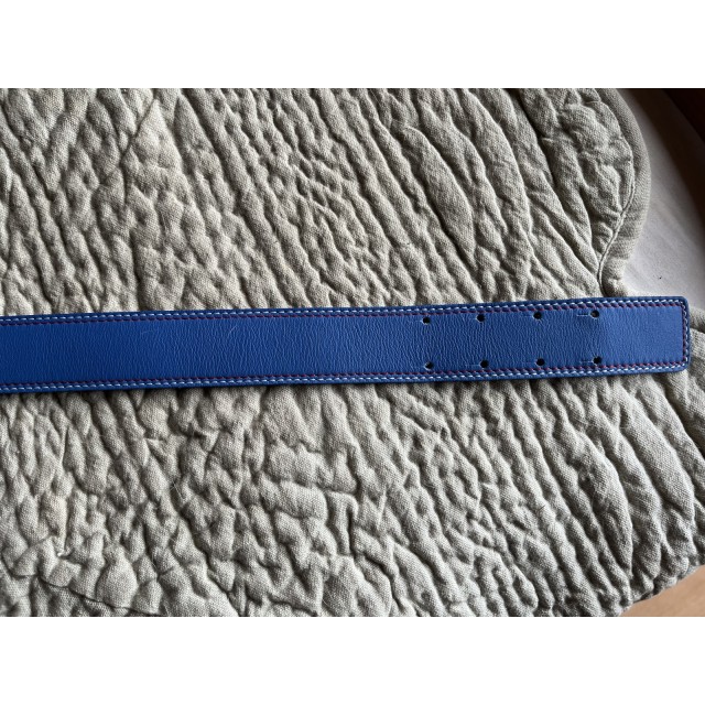 Ceinture AL cuir bleu azur